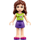 LEGO Friends Olivia, Dark Fialová Sukně, Limetková Horní s Srdce Electron Orbitals Minifigurka