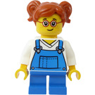 LEGO Girl v Modrá Overalls Minifigurka