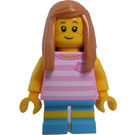LEGO Girl v Pink Striped Shirt Minifigurka