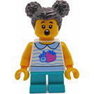 LEGO Dívka s Striped Svetr s Turquoise Nohy Minifigurka