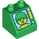LEGO Duplo Sklon 2 x 2 x 1.5 (45°) s Green Figure na Monitor (6474 / 36625)