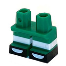 LEGO Krátké nohy s Bílá Pruhy, Zelená Shoes s Černá Border a Bílá Tips (41879)