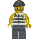 LEGO Jail Prisoner Shirt with Prison Stripes and Torn out Sleeves Minifigure
