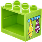 LEGO Cupboard 2 x 3 x 2 with Kitchen tea towels Sticker se zapuštěnými svorníky (92410)