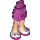 LEGO Boky s Krátký Dvojitý Layered Skirt s White Shoes s Magenta Laces a Soles (23898 / 92818)