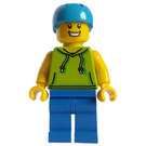 LEGO Man v Lime Shirt s Helma Minifigurka