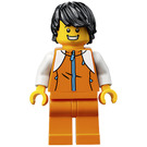 LEGO Muž v Orange Zip Bunda s White Paže Minifigurka