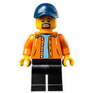 LEGO Muž s oranžová Bunda a Goatee Minifigurka