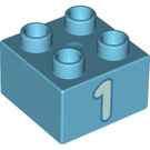 LEGO Duplo Kostka 2 x 2 s "1" (3437 / 66025)