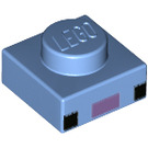 LEGO Deska 1 x 1 s 2 Black Squares a Medium Lavender Rectangle (Minecraft Axolotl Tvář) (1015 / 3024)