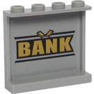 LEGO Panel 1 x 4 x 3 s 'BANK' a Gold Bars Samolepka s bočními podpěrami, dutými cvočky (35323)