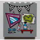 LEGO Panel 1 x 6 x 5 s Tools, Race Track Map, a Checkered Vlajka Vzor Samolepka (59349)