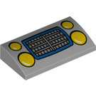 LEGO Sklon 2 x 4 Zakřivený s Yellow Auto Headlights a stříbrný Mřížka bez spodních trubek (6106 / 78351)