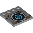 LEGO Dlaždice 4 x 4 s Study na Okraj s Modrá & White Target a Wings  (6179 / 12960)