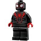 LEGO Miles Morales (Spider-Muž) s Šedá Hlava Webbing a Červená Ruce Minifigurka