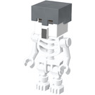 LEGO Minecraft Kostra s plochý stříbrný Helma s Villager Hlava Minifigurka