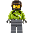 LEGO Motorcyclist In Green Patterned Jacket Minifigure