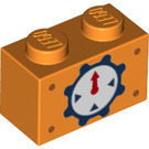 LEGO Kostka 1 x 2 s Dial s Red Šipka se spodní trubkou (3004 / 78158)