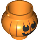 LEGO Orange Zaoblený Pot / Cauldron s Black Dýně Jack O' Lantern (28180 / 98374)
