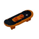 LEGO skateboard s Čtyři Kolo Clips s Květiny a Rivets na Černá Grip Tape Samolepka (42511)