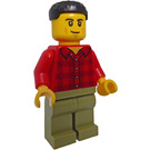 LEGO Cestující Muž - Červená Flannel Košile Minifigurka