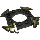 LEGO Spinner Crown with Serrated Edges and Black and Pearl Gold Edges (10480)