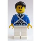 LEGO Piráti Chess Bluecoat Voják s Cheek Lines a Black Rozcuchaný Vlasy Minifigurka