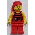 LEGO Pirates Chess Set Pirate s Black a Red Pruhy Shirt a Red Bandana Minifigurka