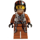 LEGO Poe Dameron s Tmavě oranžová Jumpsuit, Bílá Vesta a Straps s Helma Minifigurka