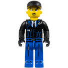 LEGO Policista s Černá Bunda a Černá Víčko Minifigurka