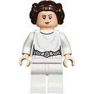 LEGO Princezna Leia s Bílá Výstroj s Detailed Pás (Crooked Smile / Angry) Minifigurka