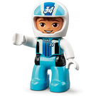 LEGO Racing Řidič s Bílá a Modrá Kombinézy, Helma, No. 34 Figurka Duplo