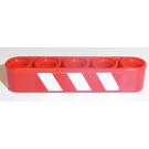 LEGO nosník 5 s Red a White Danger Pruhy, Roh Red (Pravá) Samolepka (32316)