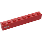 LEGO Red Kostka 1 x 8 s Vlak logo (Levá) Samolepka