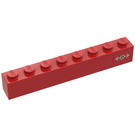 LEGO Red Kostka 1 x 8 s Vlak logo (Pravá) Samolepka