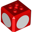 LEGO Kostka 3 x 3 x 2 Cube s 2 x 2 Study na Horní s White Circles (69085 / 102207)