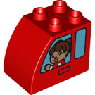 LEGO Duplo Kostka 2 x 3 x 2 s Zakřivený Postranní s Vozidlo Windows a Figure Vzor na Both Sides (11344 / 25298)