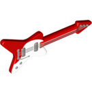 LEGO Red Electric ML Model Guitar s Zakřivený White Pickguard a Whammy Tyčka (17356 / 34813)
