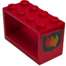 LEGO Hadička Reel 2 x 4 x 2 Držák s Flames (Both Sides) (4209)