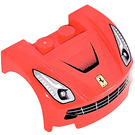 LEGO Mudgard Bonnet 3 x 4 x 1.3 Zakřivený s Šedá Headlights s Ferrari Emblem Samolepka (18321)