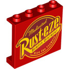LEGO Panel 1 x 4 x 3 s 'Rust-eze' s bočními podpěrami, dutými čepy (32904 / 60581)