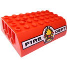 LEGO Sklon 6 x 8 x 2 Zakřivený Dvojitý s "oheň DEPT" (45411)