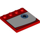 LEGO Dlaždice 4 x 4 s Study na Okraj s Modrá Eye na White Background (Levá) (6179 / 96193)