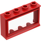 LEGO Okno 1 x 4 x 2 Classic s Fixed Sklo a Krátký parapet