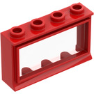 LEGO Okno 1 x 4 x 2 Classic s Fixed Sklo a krátký parapet