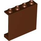LEGO Reddish Brown Panel 1 x 4 x 3 bez bočních podpěr, duté čepy (4215 / 30007)