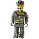 LEGO Res-Q worker s Bílá Vousy a Víčko Minifigurka