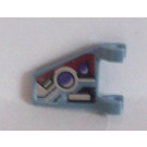 LEGO Vlajka 2 x 2 Angled s 2 Purple Lights a stříbrný, Dark Red a Black Markings Vzor, Model Pravá Samolepka bez Flared Edge (44676)