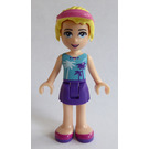 LEGO Stephanie s Dark Purple Skirt, Medium Azure Horní a Hledí Minifigurka