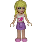 LEGO Stephanie s Medium Levandulová Sukně a Bílá Horní Minifigurka